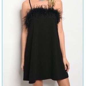 Black feather dress